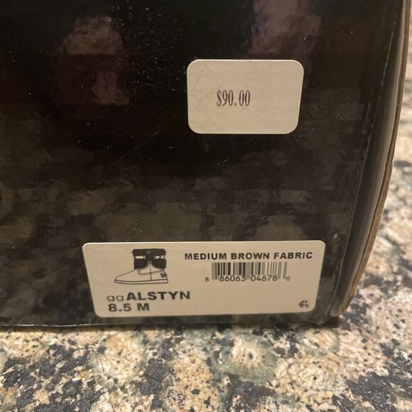 GBG BY GUESS Size 8.5M Brown Rhinestone Logo gg‎ Alstyn Boots New - Picture 9 of 10